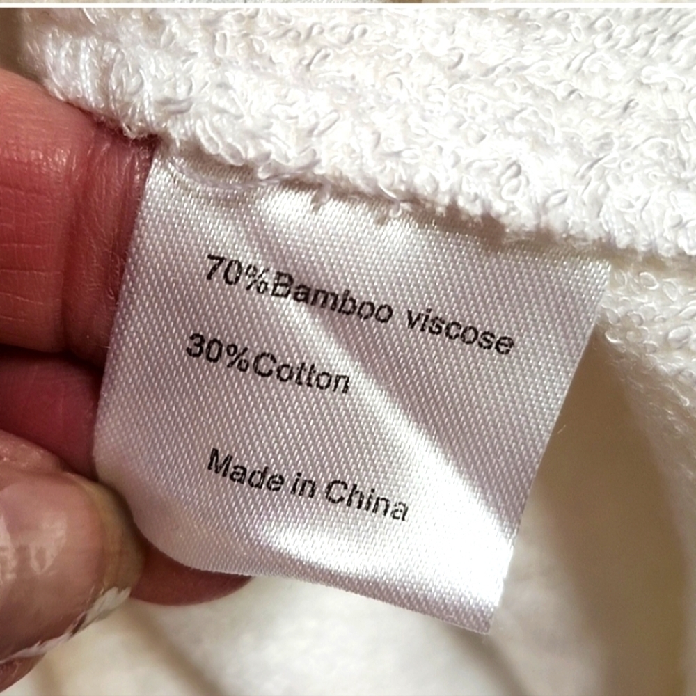 Fishers Finery BATH COZY Robe Bamboo Viscose / Cotton White L/ XL UNISEX NWT - Picture 8 of 8